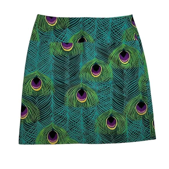 Sevier Skirts Custom Designed  Peacock A-Line Skirt Size 27” Waist Fully Lined - Picture 4 of 9